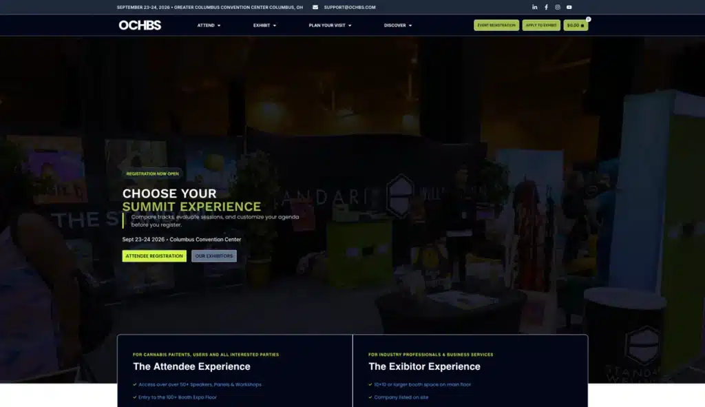 OCHBS - Ohio Cannabis Health & Business Summit website design by STS Media