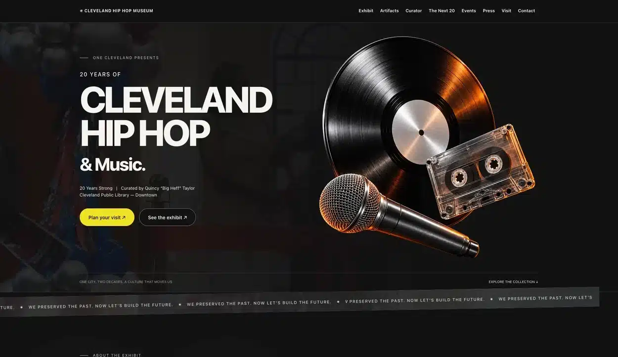 Cleveland Hip Hop Exhibit website by STS Media