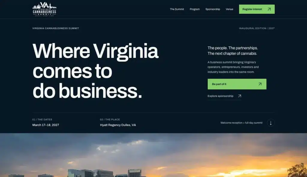Virginia Cannabusiness Summit website case study by STS Media